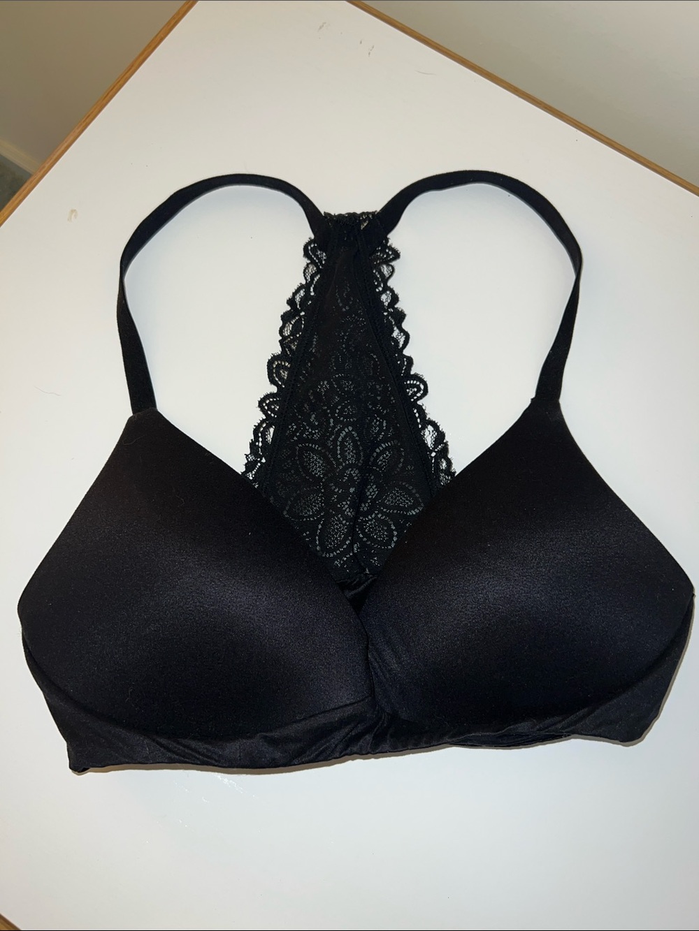 aerie Black Lace Racerback T-Shirt Bra